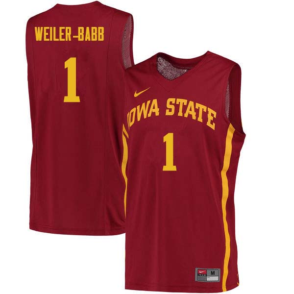 Men #1 Nick Weiler-Babb Iowa State Cyclones College Basketball Jerseys Sale-Cardinal